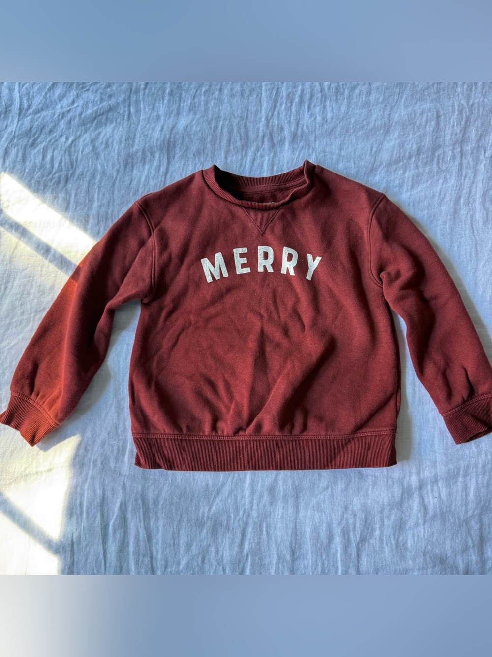 Little Co. by Lauren Conrad Merry Crewneck Sweatshirt Burgundy Sz 4T